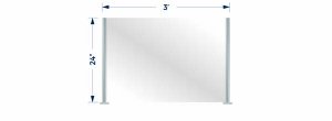 (image for) Two Post Acrylic Partition - Partial - 3\' x 24\"