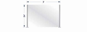 (image for) Two Post Acrylic Partition - Partial - 3\' x 24\"