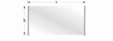 (image for) Two Post Acrylic Partition - Partial - 4' x 24"
