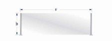 (image for) Two Post Acrylic Partition - Partial - 5' x 18"