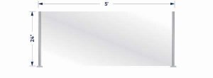 (image for) Two Post Acrylic Partition - Partial - 5\' x 24\"