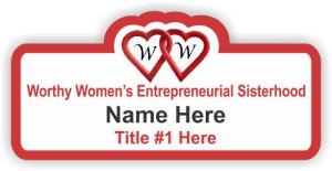 (image for) Lions Vision Productions, LLC Worthy Women Shaped White badge