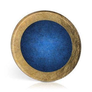 (image for) Gold and Blue Round Acrylic Art Award with Easel - Medium