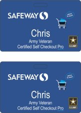 (image for) Safeway Veteran Salaried Certified Self Checkout Pro Blue Badge (Corporate ID Style)