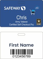 (image for) Safeway Veteran Certified Self Checkout Pro Blue Badge (ID Style)