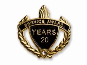 (image for) Service Award Black/Gold Lapel Pin - 20 Year