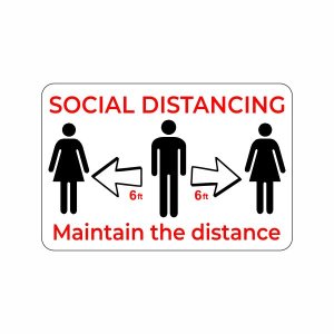 (image for) Social Distancing White Badge with Magnetic Fastener