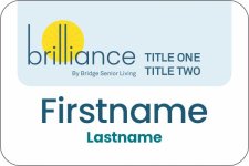 (image for) Brilliance by Bridge Senior Living White Name Badge