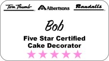(image for) 5 Star Certified Cake Decorator Tri-Logo Southern White Name Badge