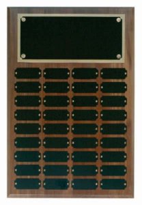 (image for) Step Edge Genuine Walnut 36 Plate Perpetual Plaque
