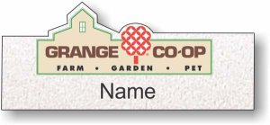 (image for) Grange CO-OP Silver Shaped Name Badge