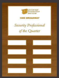 (image for) Universal Protection Service - 1000 Broadway - Quarter Perpetual Plaque