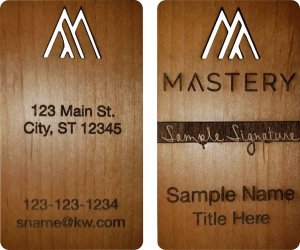 (image for) Keller Williams Mastery Cut Out Wood Signature Business Cards