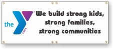 (image for) YMCA Blue/Purple 28" x 6' Banner