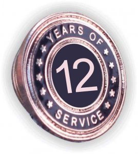 (image for) Years of Service Lapel Pin - 12 Year