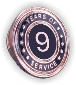 (image for) Years of Service Lapel Pin - 9 Year