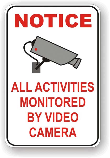 10 x 10 Aluminum MySecuritySign K-4706-AL-10o10 All Activities Monitored by Video Camera Sign SmartSign Notice 