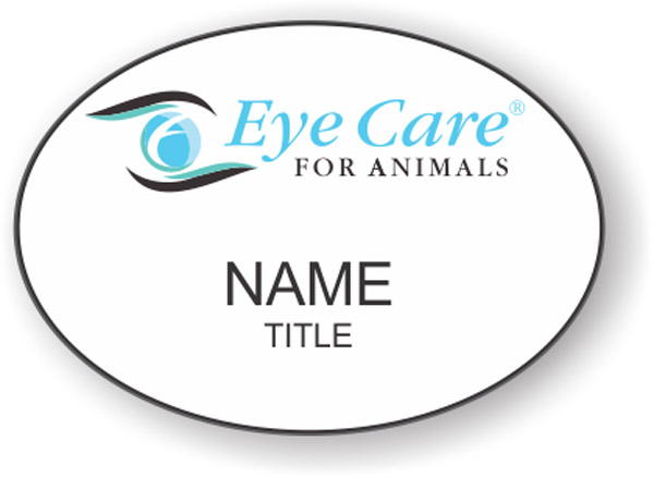 Eye Care for Animals Oval White badge - $ | NiceBadge™
