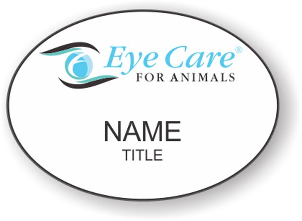 Eye Care for Animals Oval White badge - $ | NiceBadge™ Eye Care for Animals Oval White badge - $ | NiceBadge™