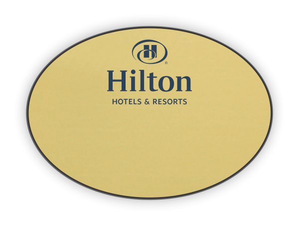 Hilton Hotels & Resorts Logo Only Oval Gold badge - $9.70