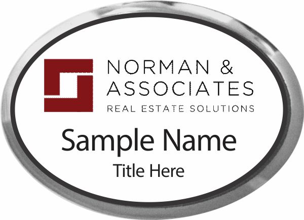 Norman Associates Real Estate Solutions Oval Executive Silver Other Badge 13 25 Nicebadge