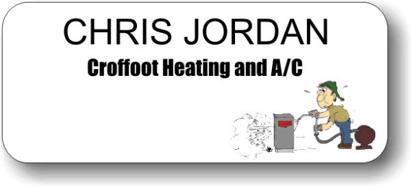 Croffoot Heating u0026 Air Conditioning White Badge - $10.22 | NiceBadge™