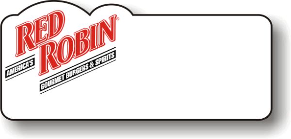 Red Robin Shaped White Logo Badge - $7.88 NiceBadge™