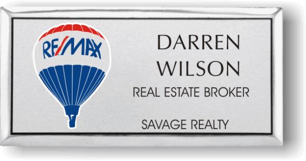 Remax Balloon Logo Executive Silver Badge - $9.98 | NiceBadge™