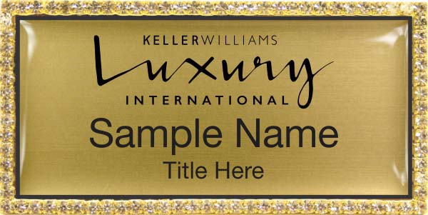 Keller Williams Luxury International Gold Bling Badge - $27.00 | NiceBadge™