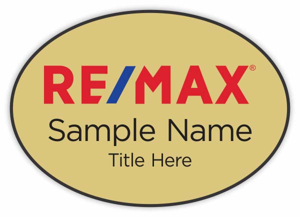 Remax Gold Oval Badge - $12.67 | NiceBadge™