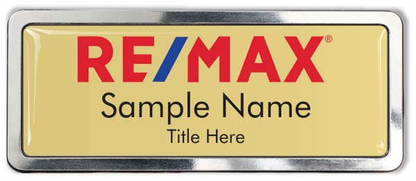 Remax Gold Badge in Polished Prestige Frame - $32.00 | NiceBadge™