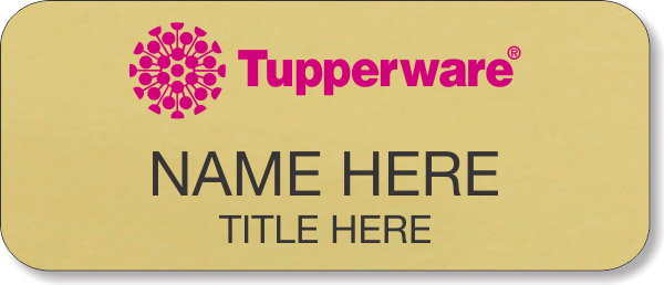 Tupperware Pink Logo White Name Badge - $6.80