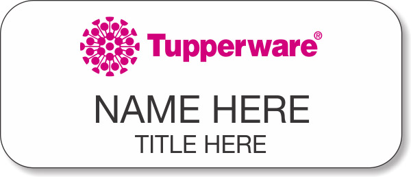 Tupperware Pink Logo White Name Badge - $6.80