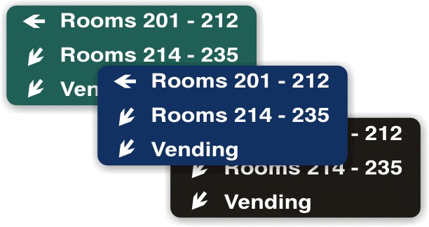 3 Line Directional Sign - $27.95 | NiceBadge™