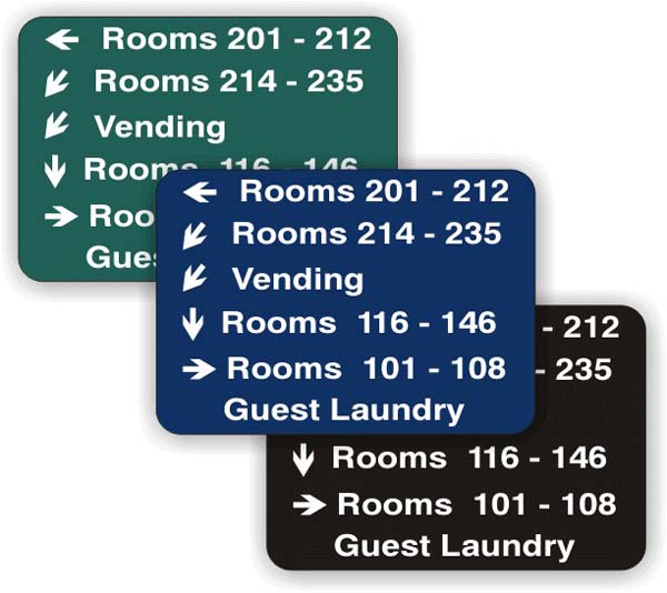 6 Line Directional Sign - $46.95 | NiceBadge™