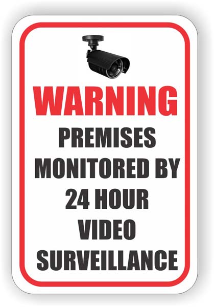 Warning Premises Under 24 Hr Audio Video Surveillance Metal Sign THREE SIZES S49 