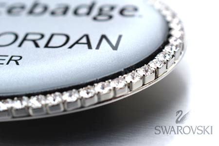 Swarovski Crystals Oval Name Badge Corner Shot