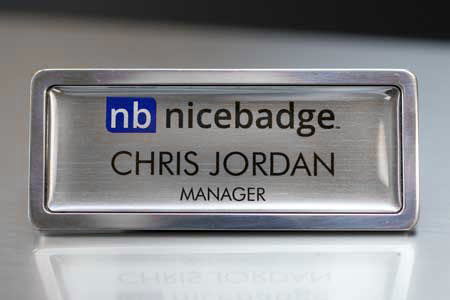 Silver Prestige Name Badge