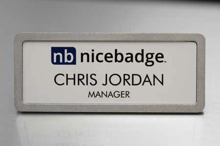 Prestige Name Badge Pebbled Frame