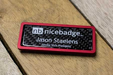 Anodized Red Prestige Name Badge