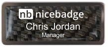 Black Chrome Carbon Insert Name Badge