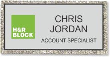 Silver Bling Large Executive Name Badge
