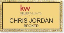 Gold Bling Large Executive Name Badge