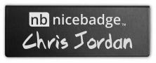 Metal Chalkboard Pocket Badge Front