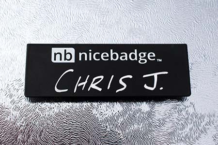 Foldover Pocket Metal Chalkboard Badge 1