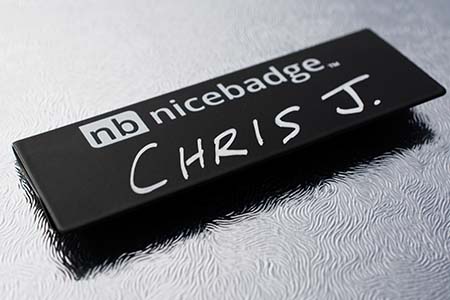 Foldover Pocket Metal Chalkboard Badge 2