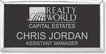 Black Silver Large Executive Name Badge