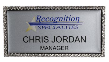 180 Bling name badge view