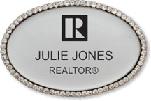 Luxury Bling Oval Name Badge