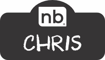 Shaped chalkboard Name Badge